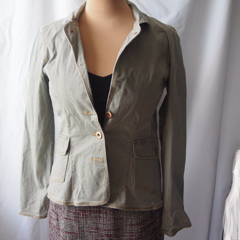 Jeanstar Olive Green Button Front Blazer/Jacket Size PL